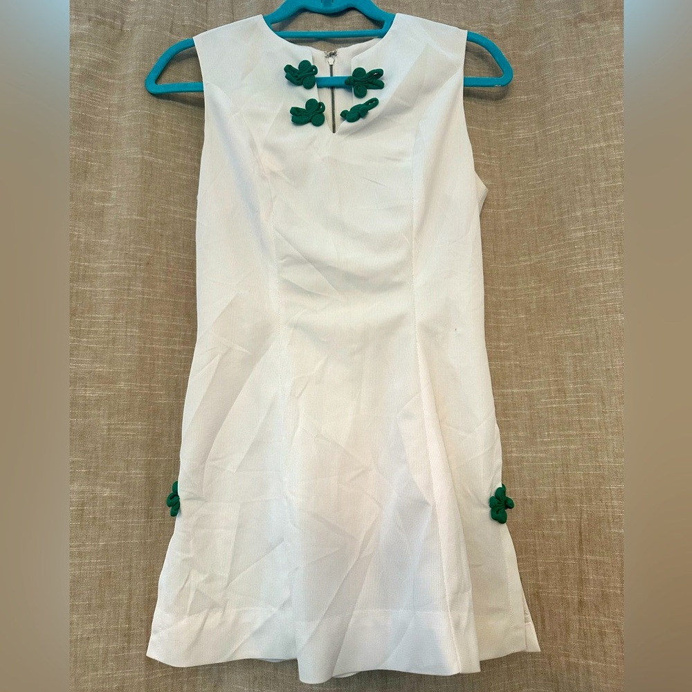 Vintage Sphairistike Women’s White and Green Sleeveless V Neck Tennis Tunic Top - Picture 1 of 7